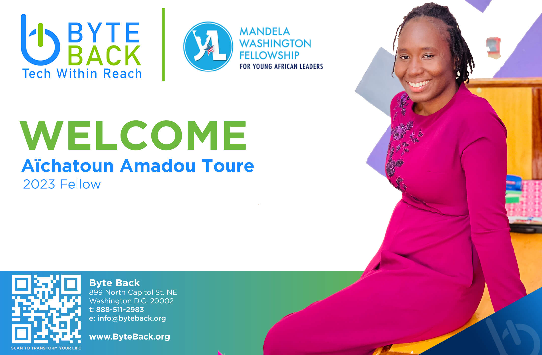 Byte Back welcomes our 2023 PDE Mandela Fellow, Ms.Toure