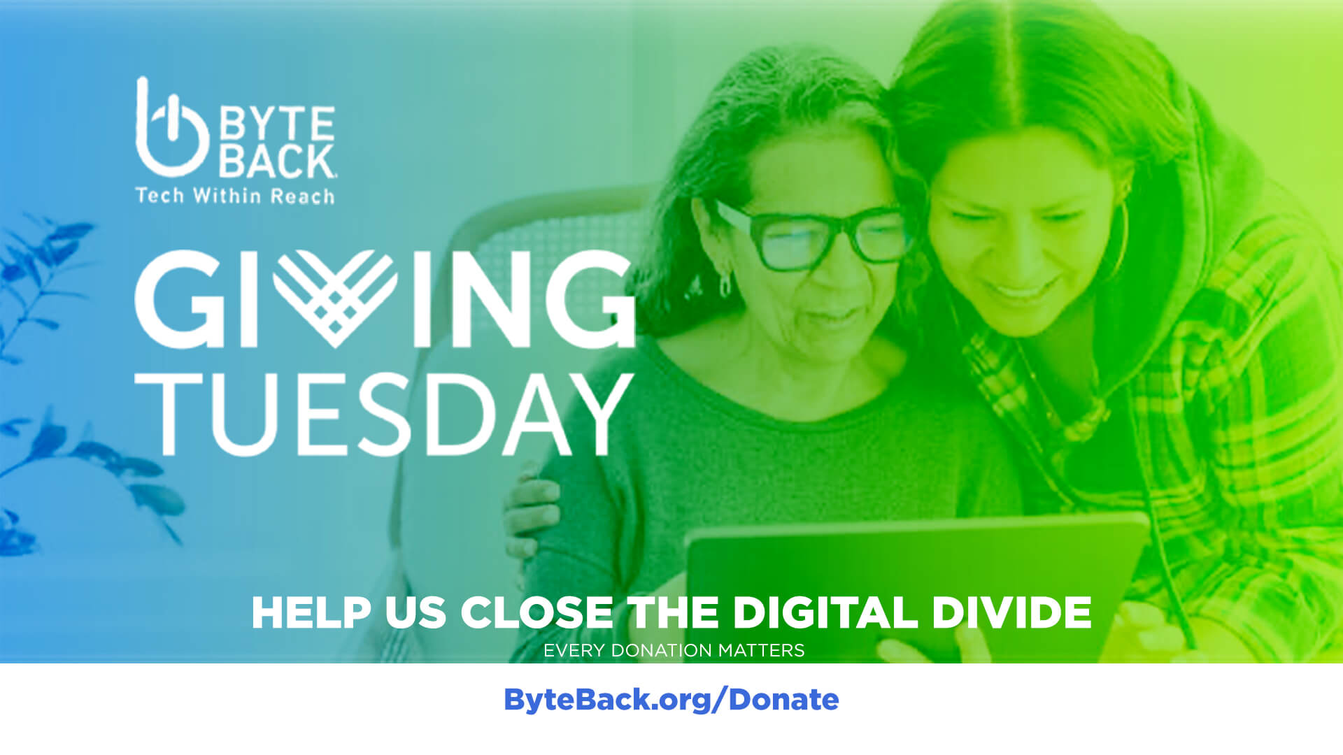 Giving Tuesday Graphic - Donation to technology help